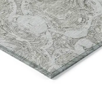 8' X 10' Ivory Taupe And Beige Abstract Washable Indoor Outdoor Area Rug