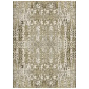 9' X 12' Beige Ivory And Tan Moroccan Washable Indoor Outdoor Area Rug