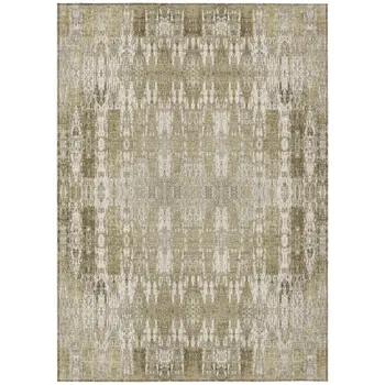 9' X 12' Beige Ivory And Tan Moroccan Washable Indoor Outdoor Area Rug