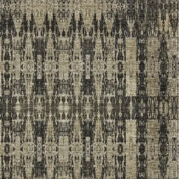 9' X 12' Black Taupe And Beige Moroccan Washable Indoor Outdoor Area Rug