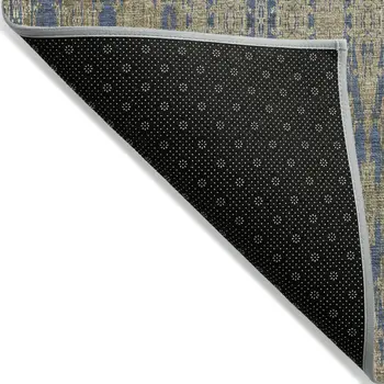 10' X 14' Blue Taupe And Beige Moroccan Washable Indoor Outdoor Area Rug