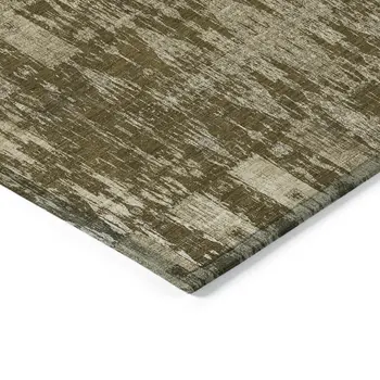 10' X 14' Chocolate Taupe And Beige Moroccan Washable Indoor Outdoor Area Rug