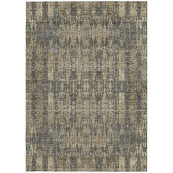 3' X 5' Gray Taupe And Beige Moroccan Washable Indoor Outdoor Area Rug