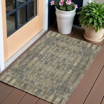 3' X 5' Gray Taupe And Beige Moroccan Washable Indoor Outdoor Area Rug