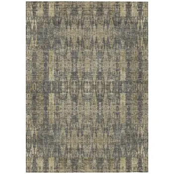 3' X 5' Gray Taupe And Beige Moroccan Washable Indoor Outdoor Area Rug