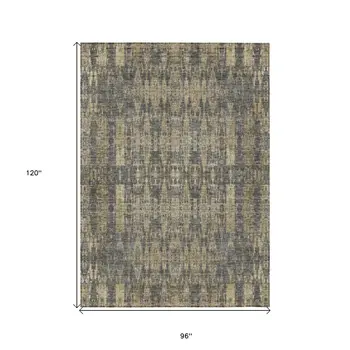 8' X 10' Gray Taupe And Beige Moroccan Washable Indoor Outdoor Area Rug