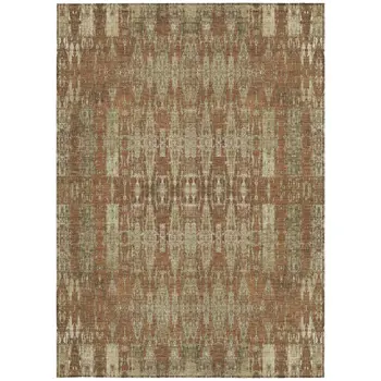 3' X 5' Orange Taupe And Beige Moroccan Washable Indoor Outdoor Area Rug