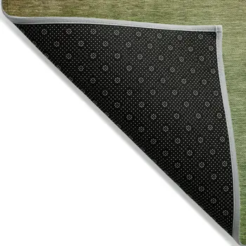 3' X 5' Blush Taupe And Green Ombre Washable Indoor Outdoor Area Rug