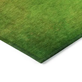 3' X 5' Terra Cotta Gold And Green Ombre Washable Indoor Outdoor Area Rug