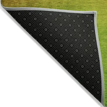 8' X 10' Terra Cotta Gold And Green Ombre Washable Indoor Outdoor Area Rug