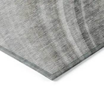 9' X 12' Gray Silver And Beige Abstract Washable Indoor Outdoor Area Rug
