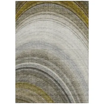 8' X 10' Taupe Gray And Ivory Abstract Washable Indoor Outdoor Area Rug