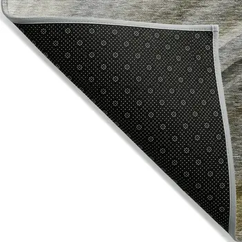 9' X 12' Taupe Gray And Ivory Abstract Washable Indoor Outdoor Area Rug