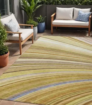 5' X 8' Beige Taupe And Ivory Abstract Washable Indoor Outdoor Area Rug