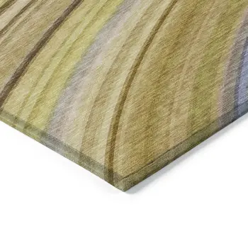 9' X 12' Beige Taupe And Ivory Abstract Washable Indoor Outdoor Area Rug