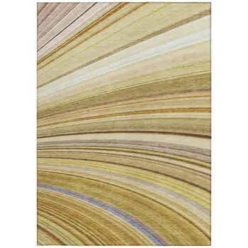 10' X 14' Beige Taupe And Ivory Abstract Washable Indoor Outdoor Area Rug