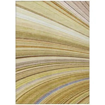 10' X 14' Beige Taupe And Ivory Abstract Washable Indoor Outdoor Area Rug