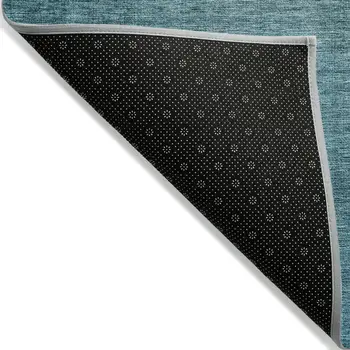 8' X 10' Brown Blue And Taupe Ombre Washable Indoor Outdoor Area Rug