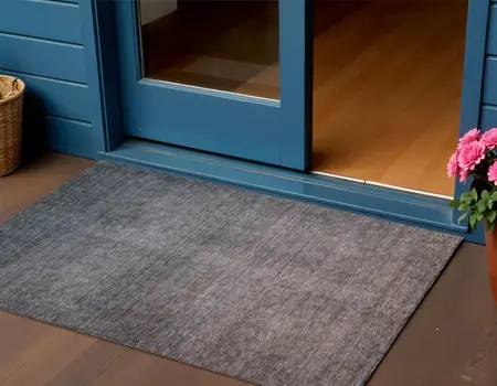 3' X 5' Gray Charcoal And Brown Ombre Washable Indoor Outdoor Area Rug