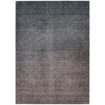 5' X 8' Gray Charcoal And Brown Ombre Washable Indoor Outdoor Area Rug