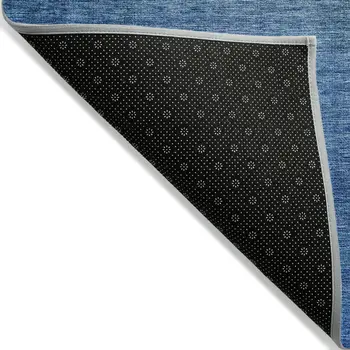 8' X 10' Olive Green Blue And Navy Blue Ombre Washable Indoor Outdoor Area Rug