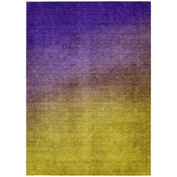 5' X 8' Purple Gold And Blue Ombre Washable Indoor Outdoor Area Rug