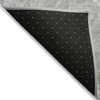 8' X 10' Silver Gray And Taupe Abstract Washable Indoor Outdoor Area Rug