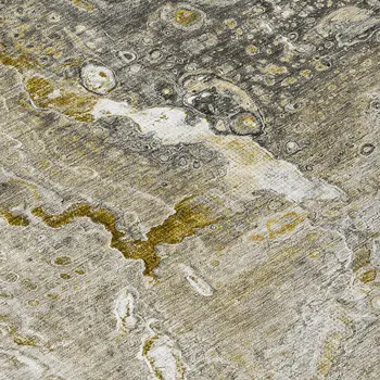 8' X 10' Taupe Brown And Beige Abstract Washable Indoor Outdoor Area Rug