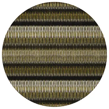 8' Brown Ivory And Black Round Striped Washable Indoor Outdoor Area Rug