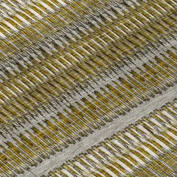 8' X 10' Coffee And Taupe Striped Washable Indoor Outdoor Area Rug