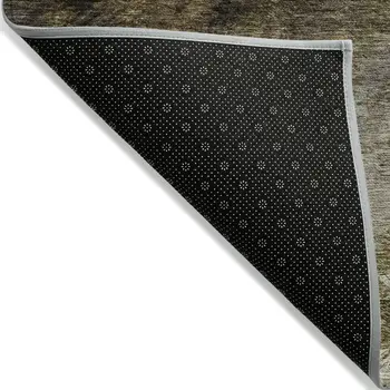 3' X 5' Chocolate And Beige Abstract Washable Indoor Outdoor Area Rug
