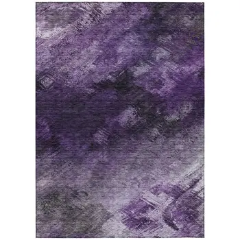 8' X 10' Purple Eggplant And Lavender Abstract Washable Indoor Outdoor Area Rug