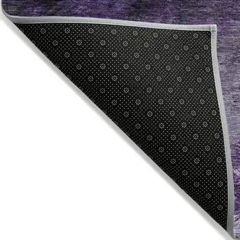 8' X 10' Purple Eggplant And Lavender Abstract Washable Indoor Outdoor Area Rug