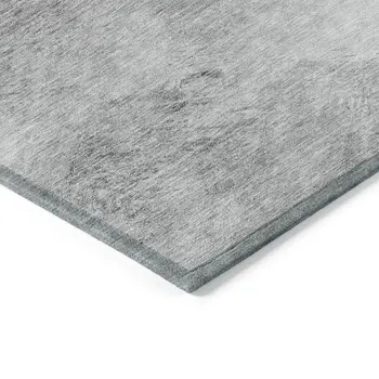 5' X 8' Silver Gray And Ivory Abstract Washable Indoor Outdoor Area Rug