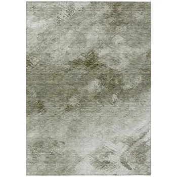 9' X 12' Taupe Beige And Brown Abstract Washable Indoor Outdoor Area Rug