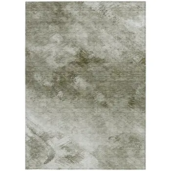 10' X 14' Taupe Beige And Brown Abstract Washable Indoor Outdoor Area Rug