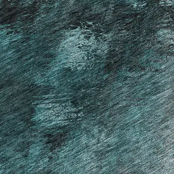 8' Teal Blue Aqua And Gray Round Abstract Washable Indoor Outdoor Area Rug