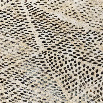 9' X 12' Beige Ivory And Black Geometric Washable Indoor Outdoor Area Rug