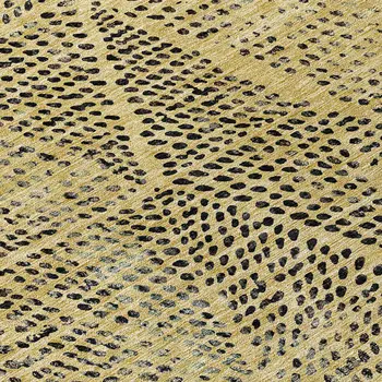 5' X 8' Gold Black And Charcoal Geometric Washable Indoor Outdoor Area Rug
