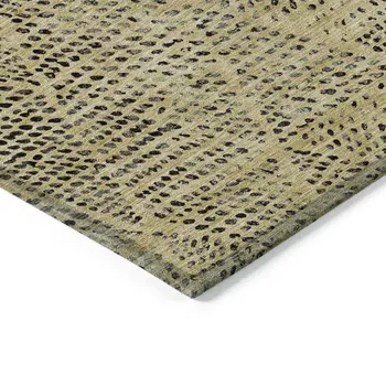 9' X 12' Gold Black And Charcoal Geometric Washable Indoor Outdoor Area Rug