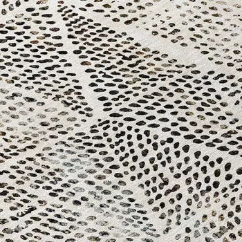 3' X 5' Ivory Charcoal And Beige Geometric Washable Indoor Outdoor Area Rug