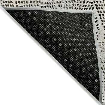 10' X 14' Ivory Charcoal And Beige Geometric Washable Indoor Outdoor Area Rug