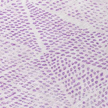 9' X 12' Purple And Ivory Geometric Washable Indoor Outdoor Area Rug