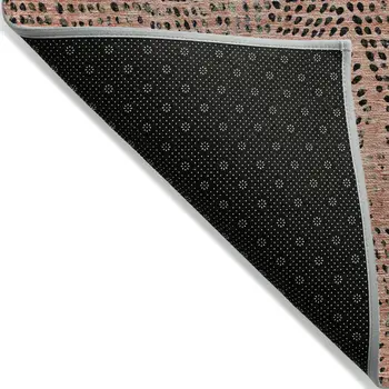 9' X 12' Salmon Charcoal And Beige Geometric Washable Indoor Outdoor Area Rug