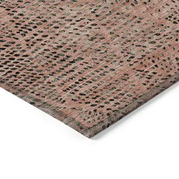 9' X 12' Salmon Charcoal And Beige Geometric Washable Indoor Outdoor Area Rug