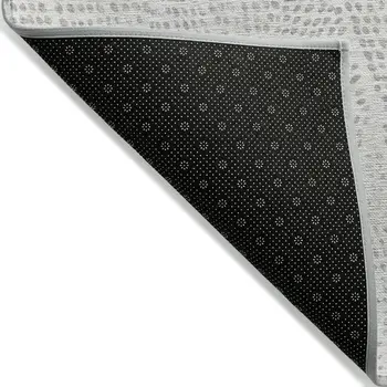 8' X 10' Silver And Ivory Geometric Washable Indoor Outdoor Area Rug
