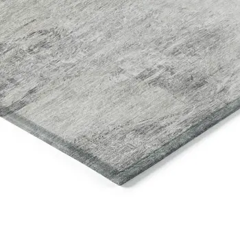 8' X 10' Silver Gray And Ivory Abstract Washable Indoor Outdoor Area Rug