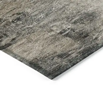 5' X 8' Taupe Beige And Brown Abstract Washable Indoor Outdoor Area Rug