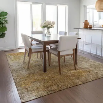9' X 12' Beige Taupe And Ivory Abstract Washable Indoor Outdoor Area Rug