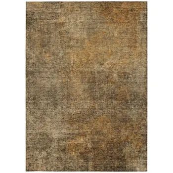 5' X 8' Brown Beige And Taupe Abstract Washable Indoor Outdoor Area Rug